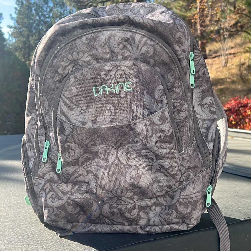 Dakine Floral Backpack in Gray and Mint
